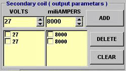 Transformers secondary coil parameters